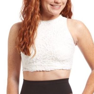 Women's Large White Crochet Crop Top.